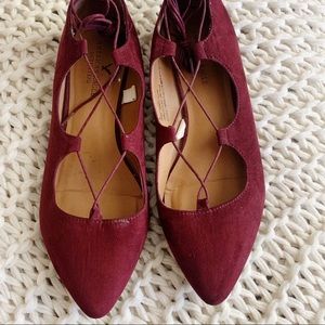 American Eagle Lace up Ballerina Flats-9